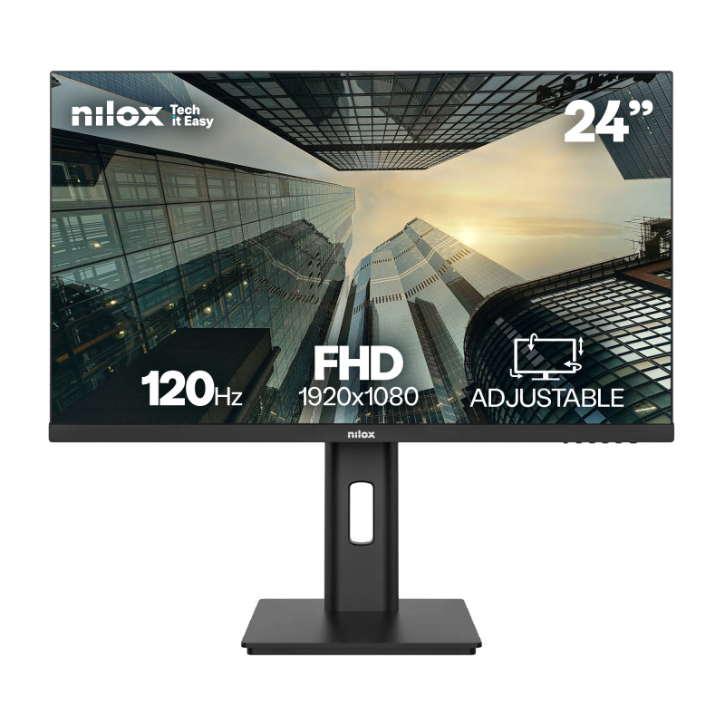 Nilox NXM24REG1201 NXM24REG1201, 61 cm (24"), 1920 x 1080 Pixeles, Full HD, LED, 4 ms, Negro