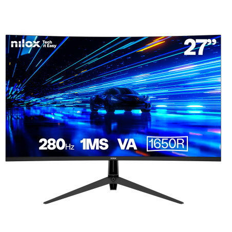 Nilox NXM27CV28001 NXM27CV28001, 68,6 cm (27"), 1920 x 1080 Pixeles, Full HD, LED, 1 ms, Negro