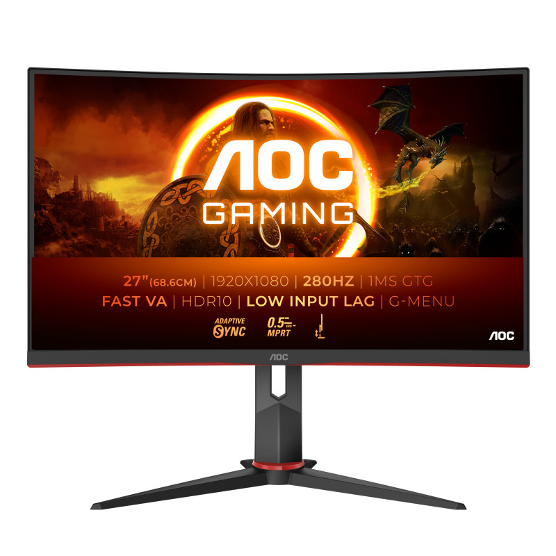 AOC C27G2Z3/BK G2 C27G2Z3/BK, 68,6 cm (27"), 1920 x 1080 Pixeles, Full HD, LED, 1 ms, Negro, Rojo