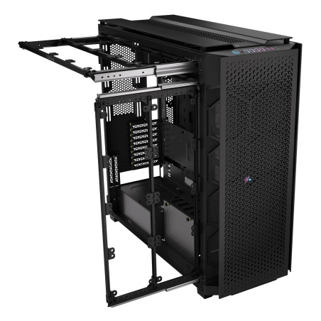 Corsair CC-9011273-WW 9000D RGB AIRFLOW, Full Tower, PC, Negro, ATX, Acero inoxidable, Vidrio templado, Juego