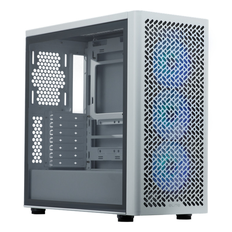 Cooler Master E502-WGNN-S00 Elite 502, Midi Tower, PC, Blanco, ATX, EATX, ITX, micro ATX, Acero, Juego