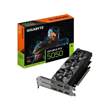 GIGABYTE GV-N5050OC-8GL GeForce RTX 5050 OC Low Profile 8G Tarjeta Gráfica - 8GB GDDR6, 128bit, PCI-E 5.0, 2587MHz Frecuencia