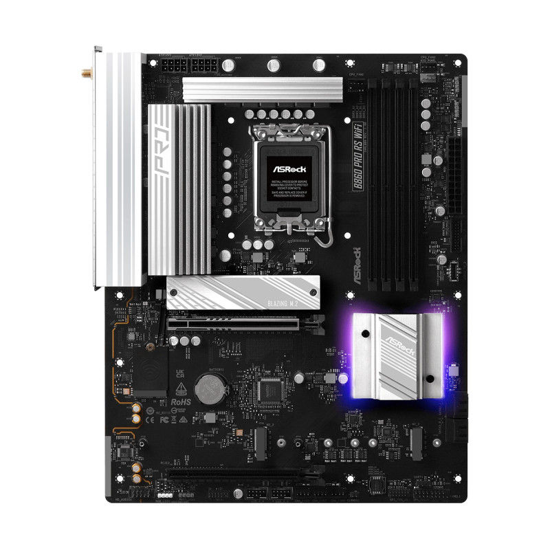 Asrock 90-MXBRK0-A0UAYZ B860 Pro RS WiFi, Intel, LGA 1851 (Socket V1), Intel Core Ultra (Series 2), DDR5-SDRAM, 256 GB, DIMM