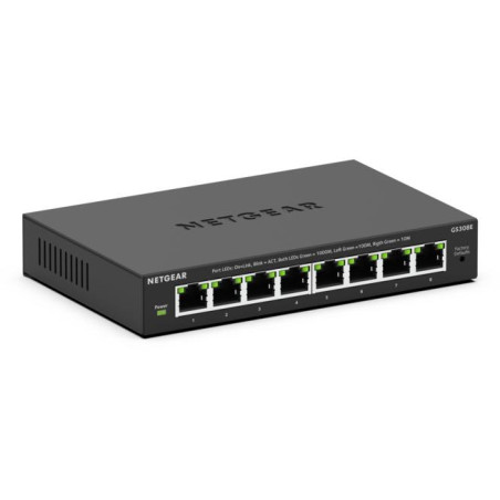 NETGEAR GS308E-400EUS GS308E, Gestionado, L2/L3, Gigabit Ethernet (10/100/1000), Bidireccional completo (Full duplex)