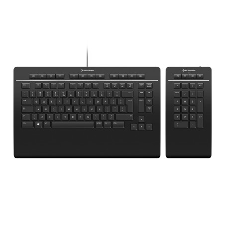 3Dconnexion 3DX-700091 Keyboard Pro with Numpad, Completo (100%), Inalámbrico y alámbrico, USB + RF Wireless + Bluetooth,