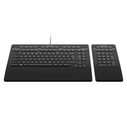 3Dconnexion 3DX-700091 Keyboard Pro with Numpad, Completo (100%), Inalámbrico y alámbrico, USB + RF Wireless + Bluetooth, 2