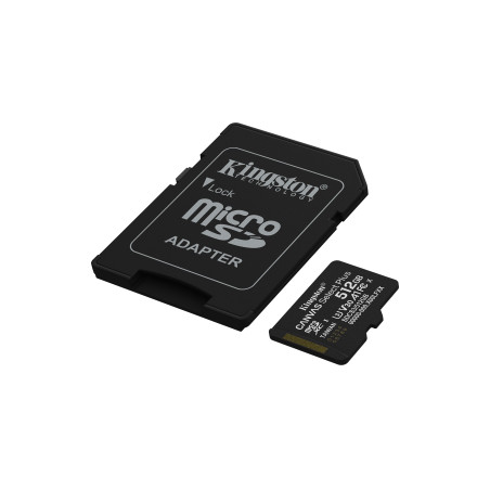 Kingston Technology SDCS3/512GB 512GB microSDXC Canvas Select Plus Gen3 150MB/s A1 (Incluye adaptador de SD), 512 GB,