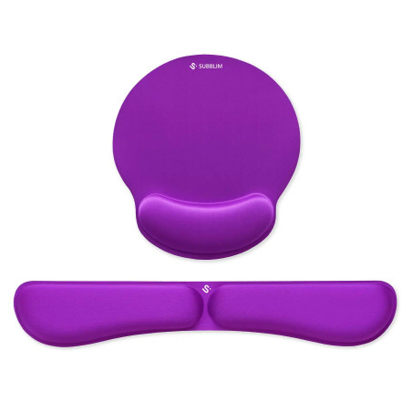 SUBBLIM SUBMP-04E022 Pack Ergo Memoryflex – Conjunto de alfombrilla para ratón y reposamuñecas para teclado Púrpura,
