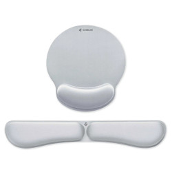 SUBBLIM SUBMP-04E021 Pack Ergo Memoryflex – Conjunto de alfombrilla para ratón y reposamuñecas para teclado Plata, Plata,