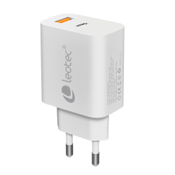 Leotec LECSPH30W2W CARGADOR UNIVERSAL 30W GAN 1 USB C PD+1 USB A BLANCO, Interior, Corriente alterna, 15 V, Blanco 2