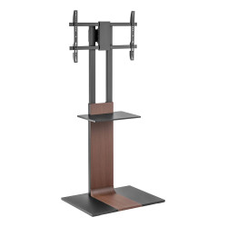 AISENS FT86TSE-401 Soporte de Suelo con Bandeja DVD para Monitor/TV 50kg de 37-86, Negro-Marrón, Negro, Marrón, Panel plano,