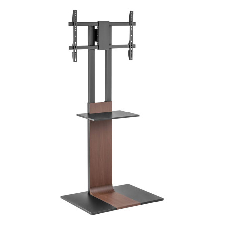 AISENS FT86TSE-401 Soporte de Suelo con Bandeja DVD para Monitor/TV 50kg de 37-86, Negro-Marrón, Negro, Marrón, Panel plano,