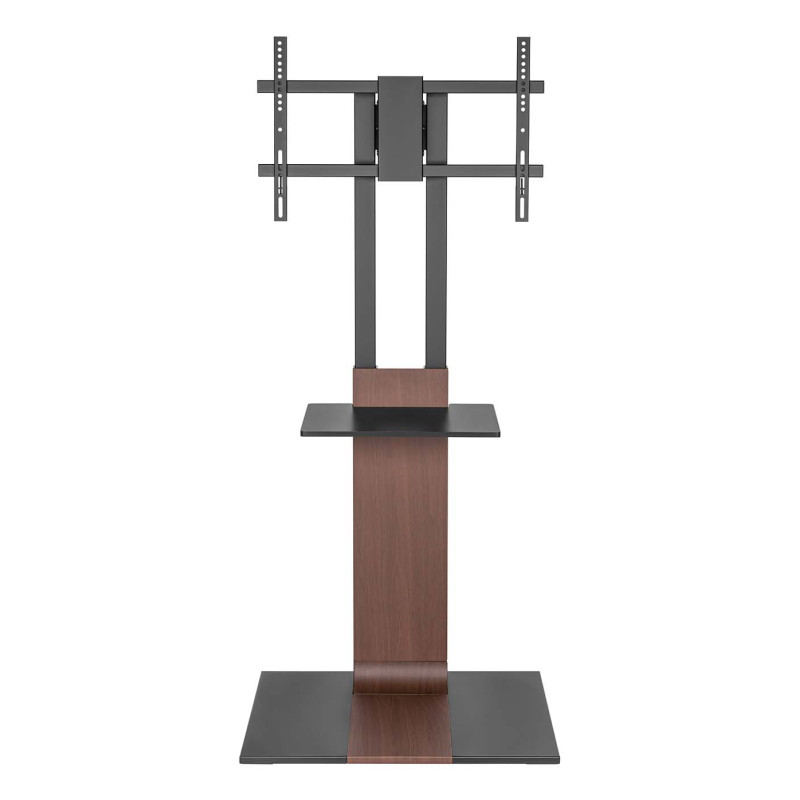 AISENS FT86TSE-401 Soporte de Suelo con Bandeja DVD para Monitor/TV 50kg de 37-86, Negro-Marrón, Negro, Marrón, Panel plano,