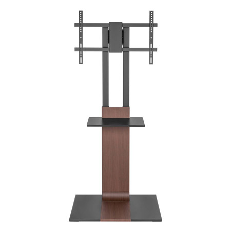 AISENS FT86TSE-401 Soporte de Suelo con Bandeja DVD para Monitor/TV 50kg de 37-86, Negro-Marrón, Negro, Marrón, Panel plano,