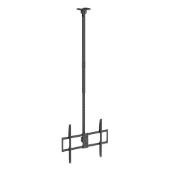 AISENS CT100TSLE-393 Soporte de techo pro giratorio, inclinable, extensible y nivelable para monitor/TV 80kg de 50-100, Negro,
