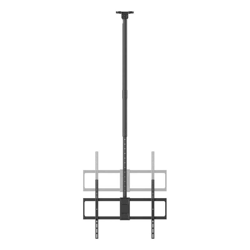 AISENS CT100TSLE-393 Soporte de techo pro giratorio, inclinable, extensible y nivelable para monitor/TV 80kg de 50-100, Negro,
