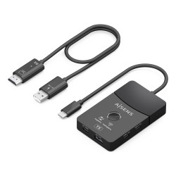 AISENS ASWL-H2KDC30M05-BK Docking USB-C a HDMI 1080P@60Hz (Inalámbrico) 30M, 1xHDMI 4K60HZ (Cable) 2xUSB-C 1xUSB-A 1xUSB-C PD 2