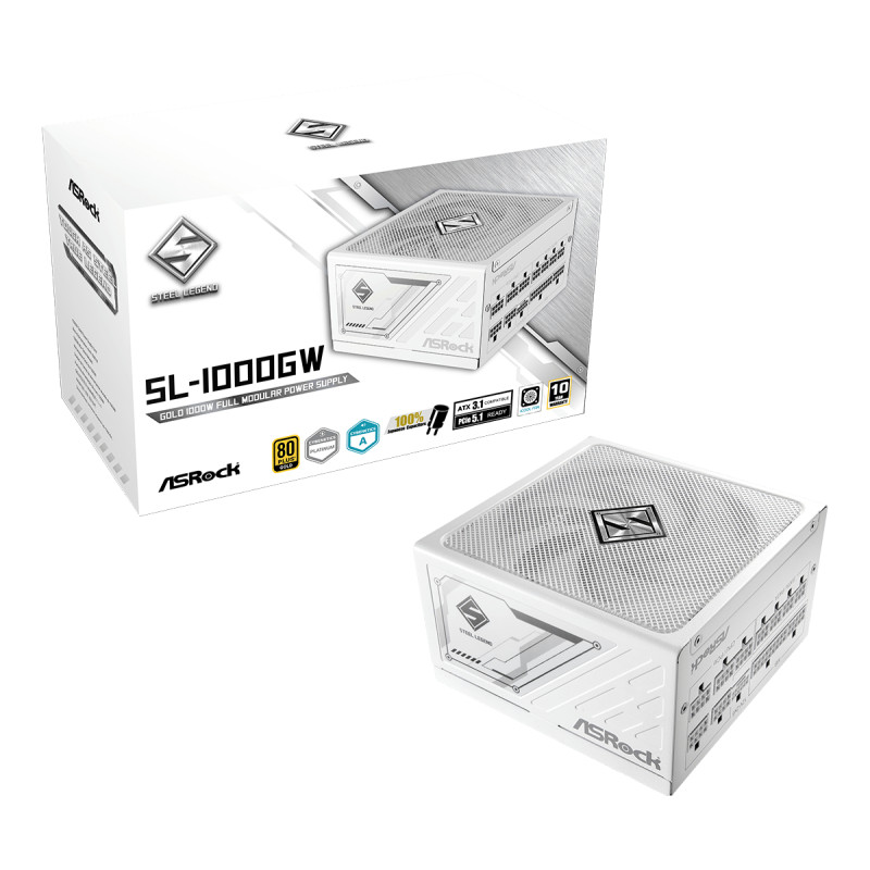 Asrock 90-UXS100-GFEABA SL-1000GW Steel Legend, 1000 W, Sobrecalentamiento, Sobreintensidad, Sobrecarga, Sobrevoltaje,