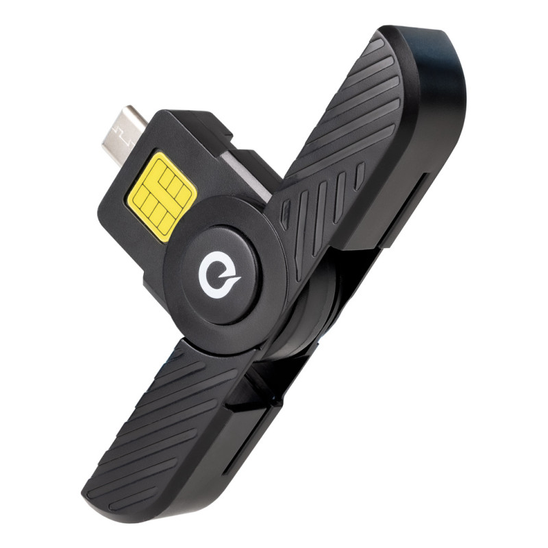 TooQ TQR-3011B Lector Tarjetas Inteligentes, DNI Electrónico, USB-C, Negro, USB Tipo C, Negro, 12 g
