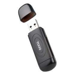 TooQ TQR-3002B Lector de Tarjetas USB 3.0, 2 en 1, SD/TF, Negro, MicroSD (TransFlash), SD, Negro, 5000 Mbit/s, USB 3.2 Gen 1