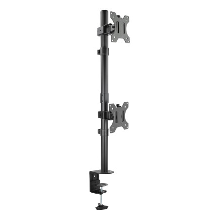 TooQ DB1233TNV-B Soporte de Mesa, Giratorio e Inclinable, Vertical, para 2 Pantallas 13”-32”, Negro,