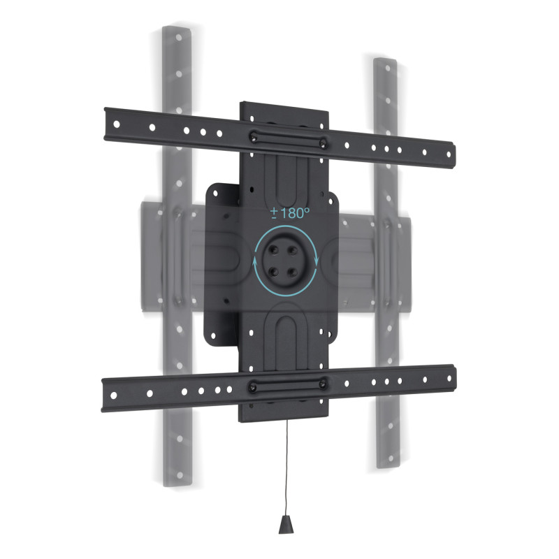 TooQ LP3780F-R Soporte de Pared Rotación 360° para Pantallas 37" - 80", Negro, 2,03 m (80"), 200 x 200 mm, 600 x 400 mm,