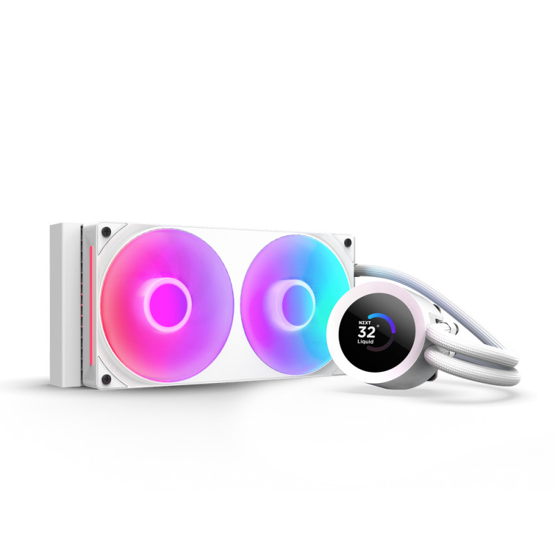 NZXT RL-KR240-W2 Kraken Plus RGB 240, Sistema de refrigeración líquida todo en uno, 12 cm, Blanco