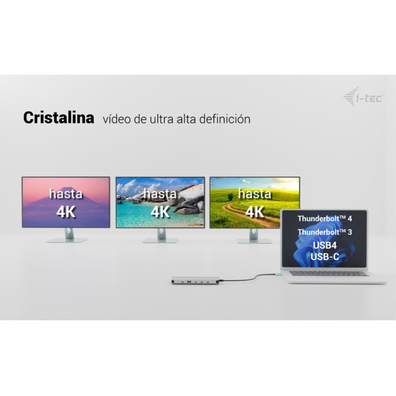 i-tec C31NANOTRIPLED140 Metal USB-C Nano 3x Display Dock, 2x HDMI 1x USB-C video with Power Delivery 140W + Universal Charger
