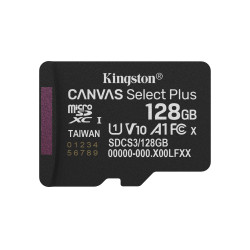 Kingston Technology SDCS3/128GB 128GB microSDXC Canvas Select Plus Gen3 150MB/s A1 (Incluye adaptador de SD), 128 GB, 2