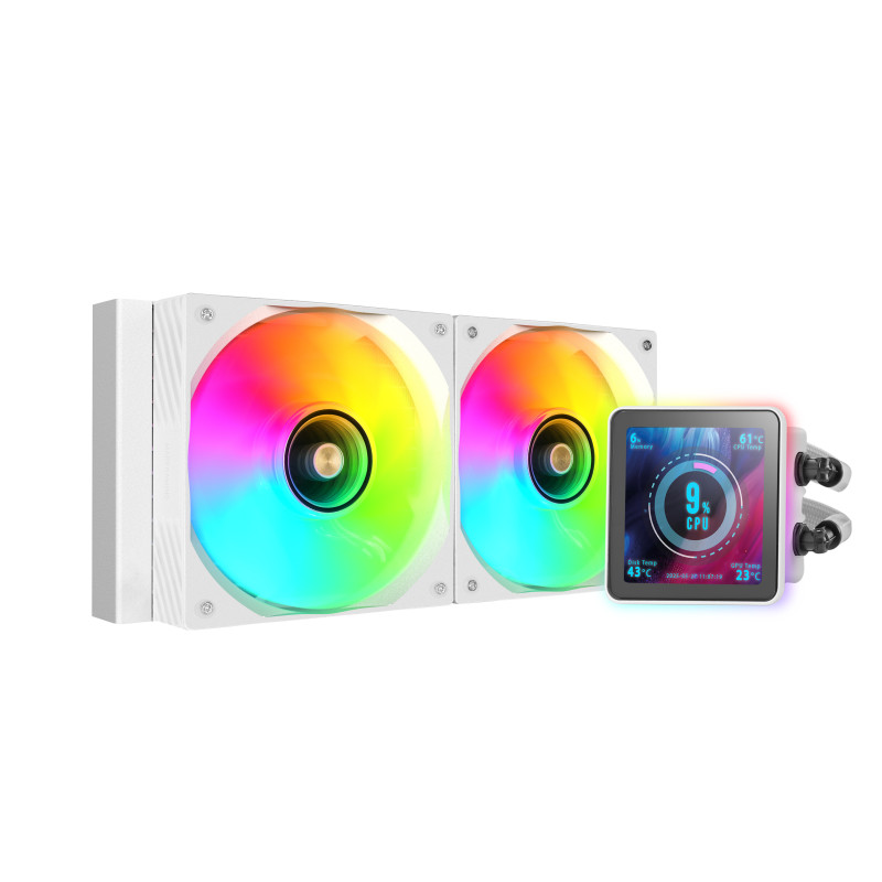 Mars Gaming MLVISIONPRO240W ML-VISIONPRO240W, Sistema de refrigeración líquida todo en uno, 12 cm, 800 RPM, 2300 RPM, 27,2