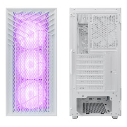 CoolBox COO-CHA-GA300W-0 GAMING CAJA ATX GA300 GRIDLINE ARGB WHITE USB-C 3.2 GEN1 SIN FTE + 5 VENTILADORES, Torre, PC, Blanco, 2