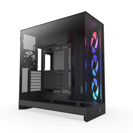 NZXT CM-H92FB-R1 H9 Flow RGB, Midi Tower, PC, Negro, ATX, EATX, micro ATX, Mini-ITX, Malla, SGCC, Vidrio templado, 16,5 cm