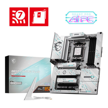 MSI B850 GAMING PLUS WIFI PZ B850 GAMING PLUS WIFI PZ, AMD, Zócalo AM5, AMD Ryzen 7000 Series, AMD Ryzen 8000 Series, AMD