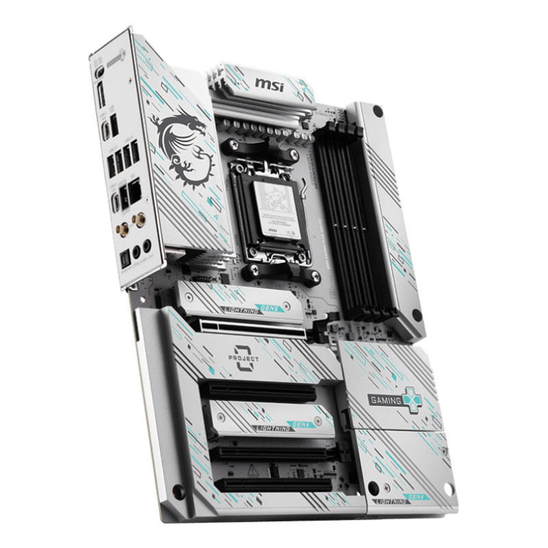MSI B850 GAMING PLUS WIFI PZ B850 GAMING PLUS WIFI PZ, AMD, Zócalo AM5, AMD Ryzen 7000 Series, AMD Ryzen 8000 Series, AMD