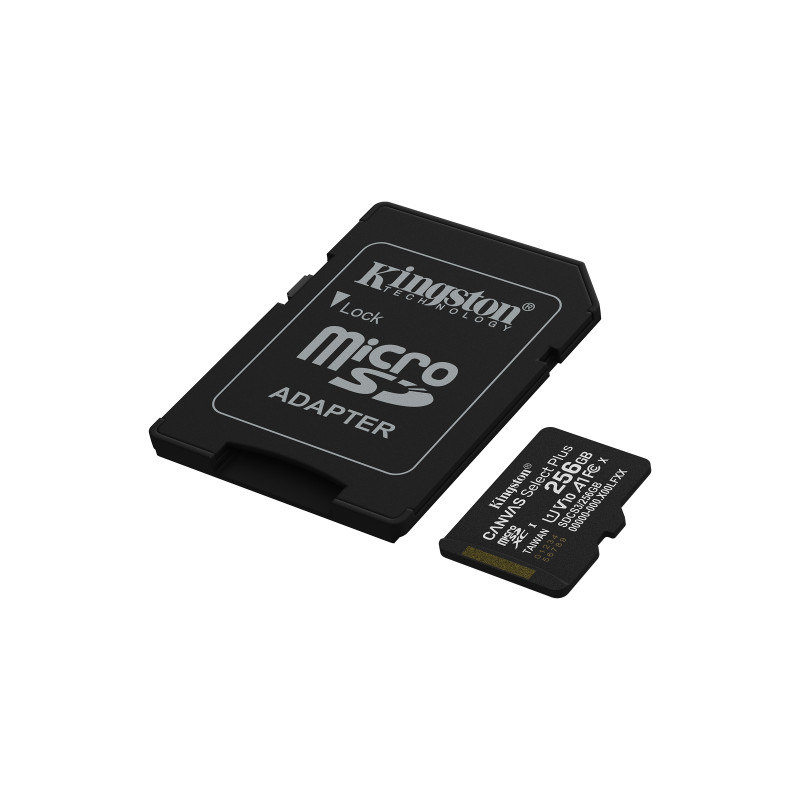 Kingston Technology SDCS3/256GB 256GB microSDXC Canvas Select Plus Gen3 150MB/s A1 (Incluye adaptador de SD), 256 GB,