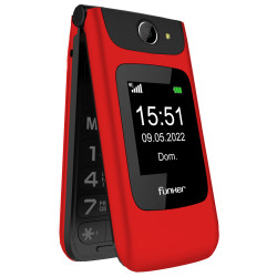 Funker FUNC200R FUNC200R, Concha, SIM única, 6,1 cm (2.4"), 0,3 MP, 1000 mAh, Rojo