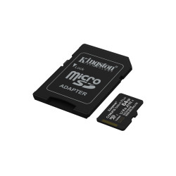 Kingston Technology SDCS3/64GB 64GB microSDXC Canvas Select Plus Gen3 100MB/s A1 (Incluye adaptador de SD), 64 GB, MicroSDXC, 2