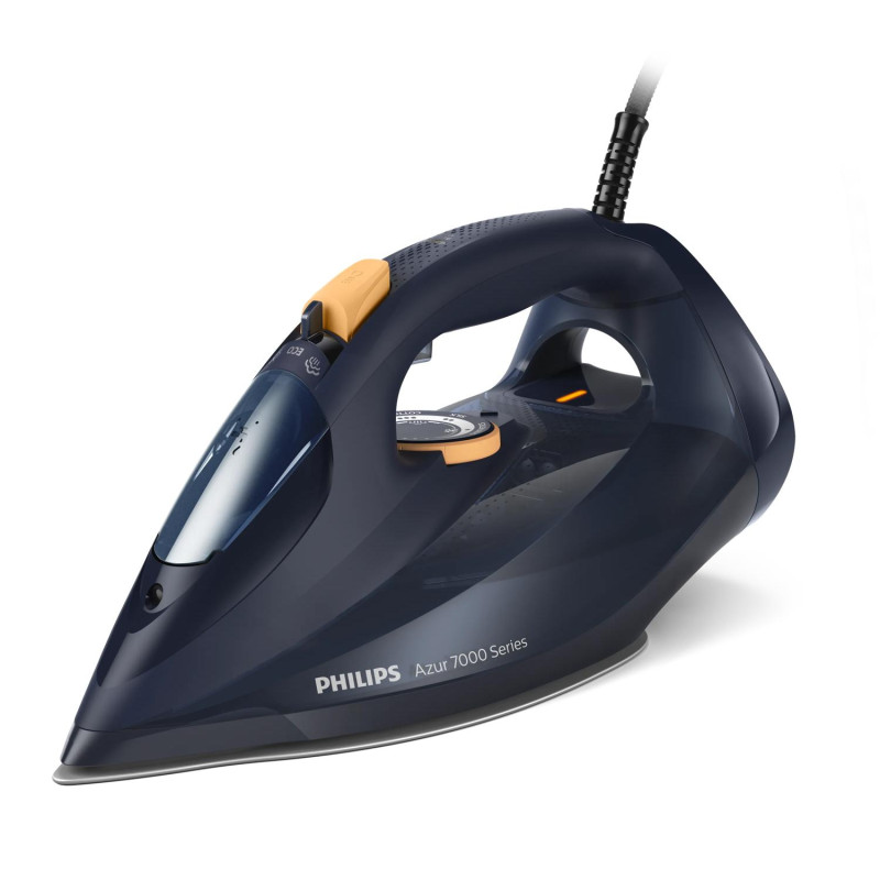 Philips DST7060/20 7000 series DST7060/20, Plancha a vapor, Suela SteamGlide Elite, 2 m, 250 g/min, Azul, Amarillo, 55 g/min