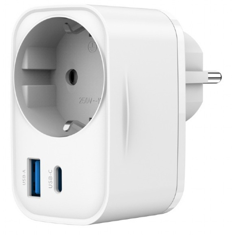 Gembird TA-ACPDQC20-01-W TA-ACPDQC20-01-W, Interior, Corriente alterna, 230 V, Blanco