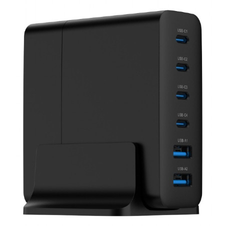Gembird TA-UC-2A4C-PD75-01-BK TA-UC-2A4C-PD75-01-BK, Interior, Corriente alterna, 12 V, 1,5 m, Negro