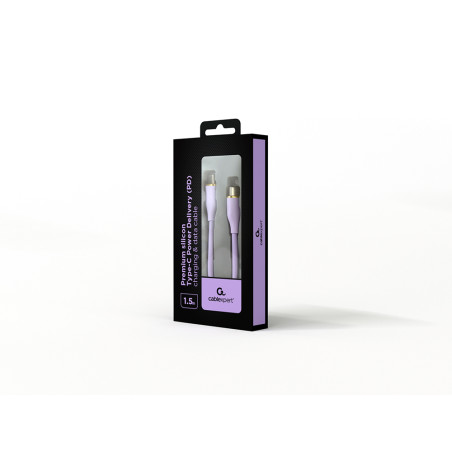 Gembird CC-USB2S-CMCM-1.5M-P CC-USB2S-CMCM-1.5M-P, 1,5 m, USB C, USB C, USB 2.0, 480 Gbit/s, Púrpura