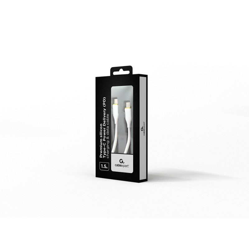 Gembird CC-USB2S-CMCM-1.5M-W CC-USB2S-CMCM-1.5M-W, 1,5 m, USB C, USB C, USB 1.1, 480 Gbit/s, Blanco