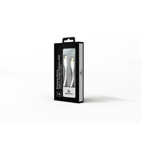 Gembird CC-USB2S-CMCM-1.5M-W CC-USB2S-CMCM-1.5M-W, 1,5 m, USB C, USB C, USB 1.1, 480 Gbit/s, Blanco