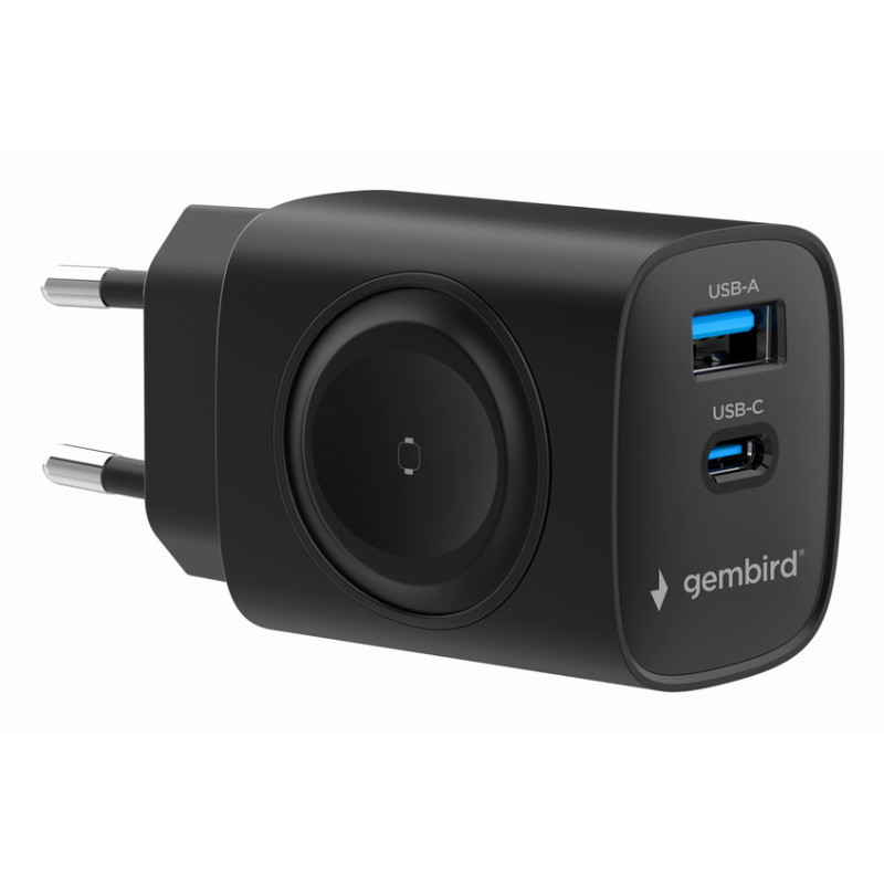 Gembird TA-UC-PDQCW20-01-BK TA-UC-PDQCW20-01-BK, Interior, Corriente alterna, Negro