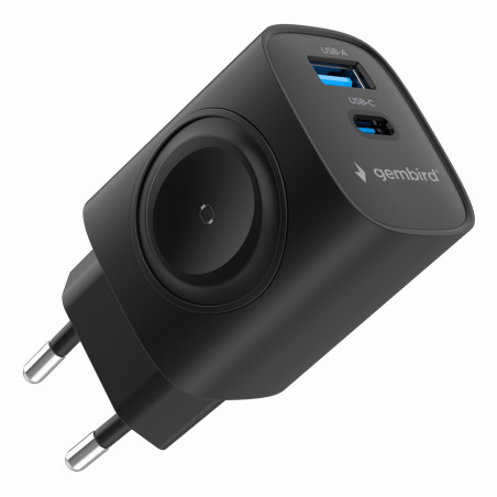 Gembird TA-UC-PDQCW20-01-BK TA-UC-PDQCW20-01-BK, Interior, Corriente alterna, Negro