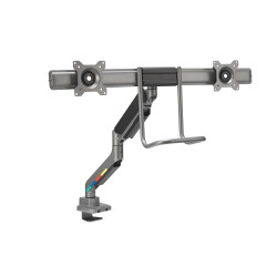 Kensington K58272WW Brazo para dos monitores SmartFit con barra transversal y asa, Gris