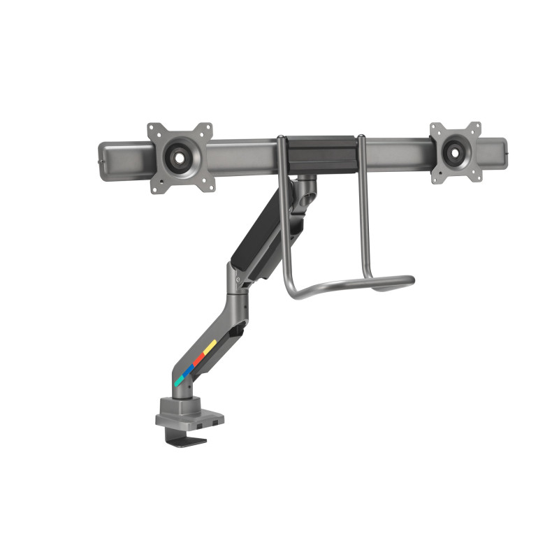 Kensington K58272WW Brazo para dos monitores SmartFit con barra transversal y asa, Gris