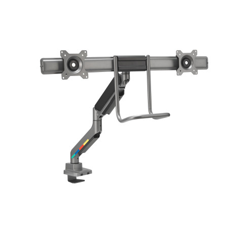 Kensington K58272WW Brazo para dos monitores SmartFit con barra transversal y asa, Gris