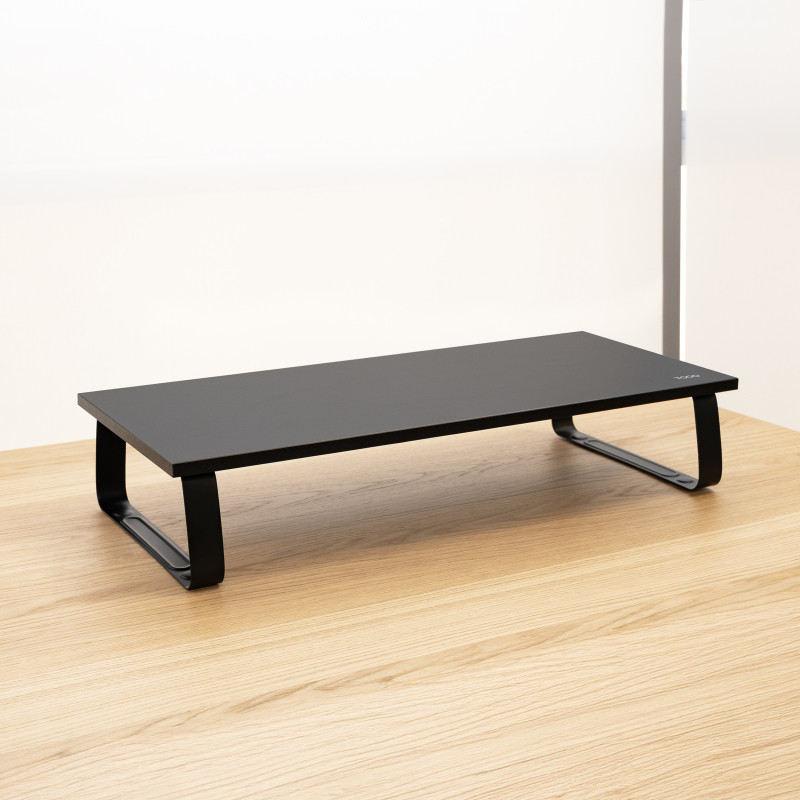 TooQ TQMR111 Soporte Elevador Multiusos para Monitor/Portátil, Negro, Soporte para ordenador portátil, Negro, MDF, Acero, 20