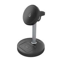 AISENS ASCH-15W3WC066-BK Cargador Inalambrico USB-C 4 en 1 De 15W Para Movil, Apple Watch, Auriculares Con Estuche De Carga,